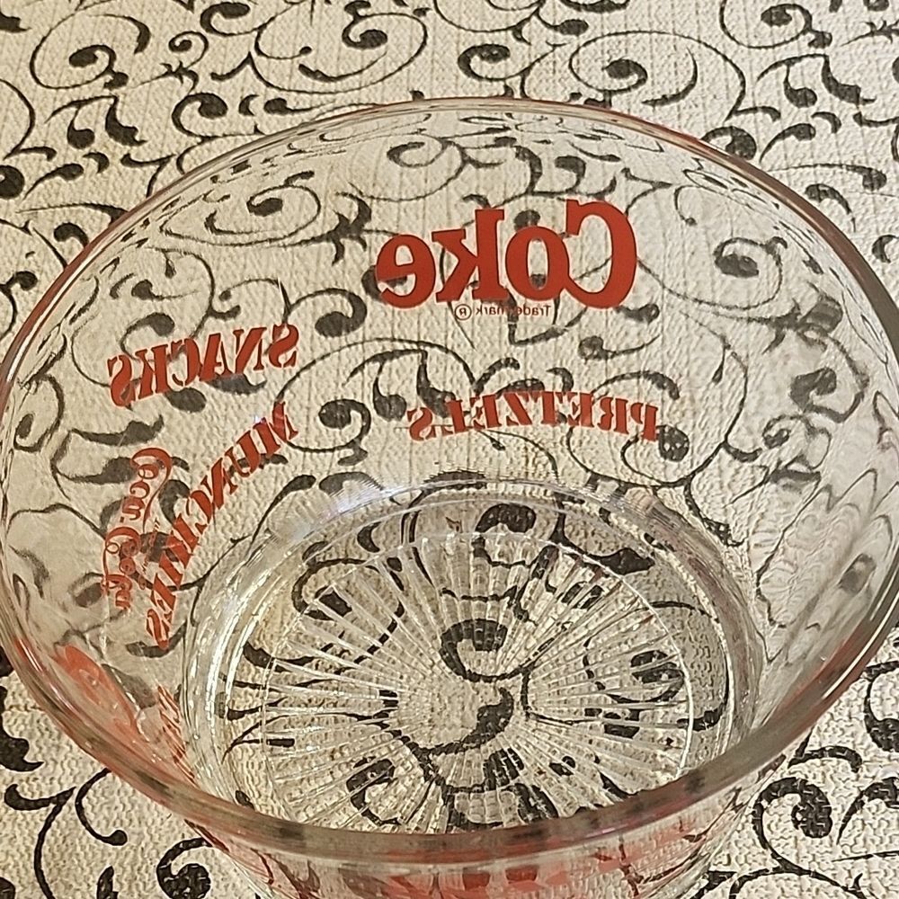 Coca-Cola Red Lettered Glass Bowl - Picture 2 of 7